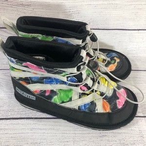 Packems size  2 winter snow boots packable black & grey  colorful